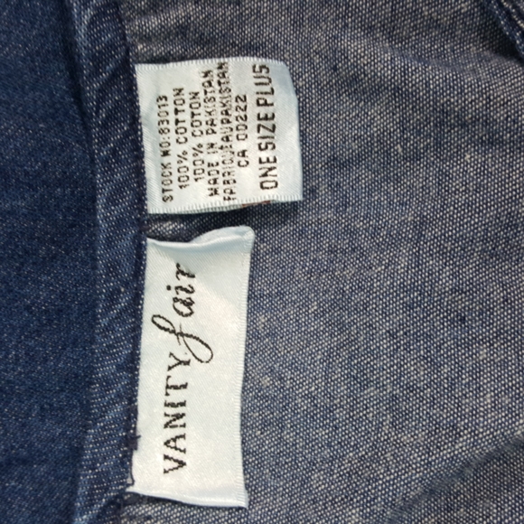 VANITY FAIR Embroidered Floral Blue Denim Maxi Dress, Vintage 80s, (Plus) - Picture 8 of 8